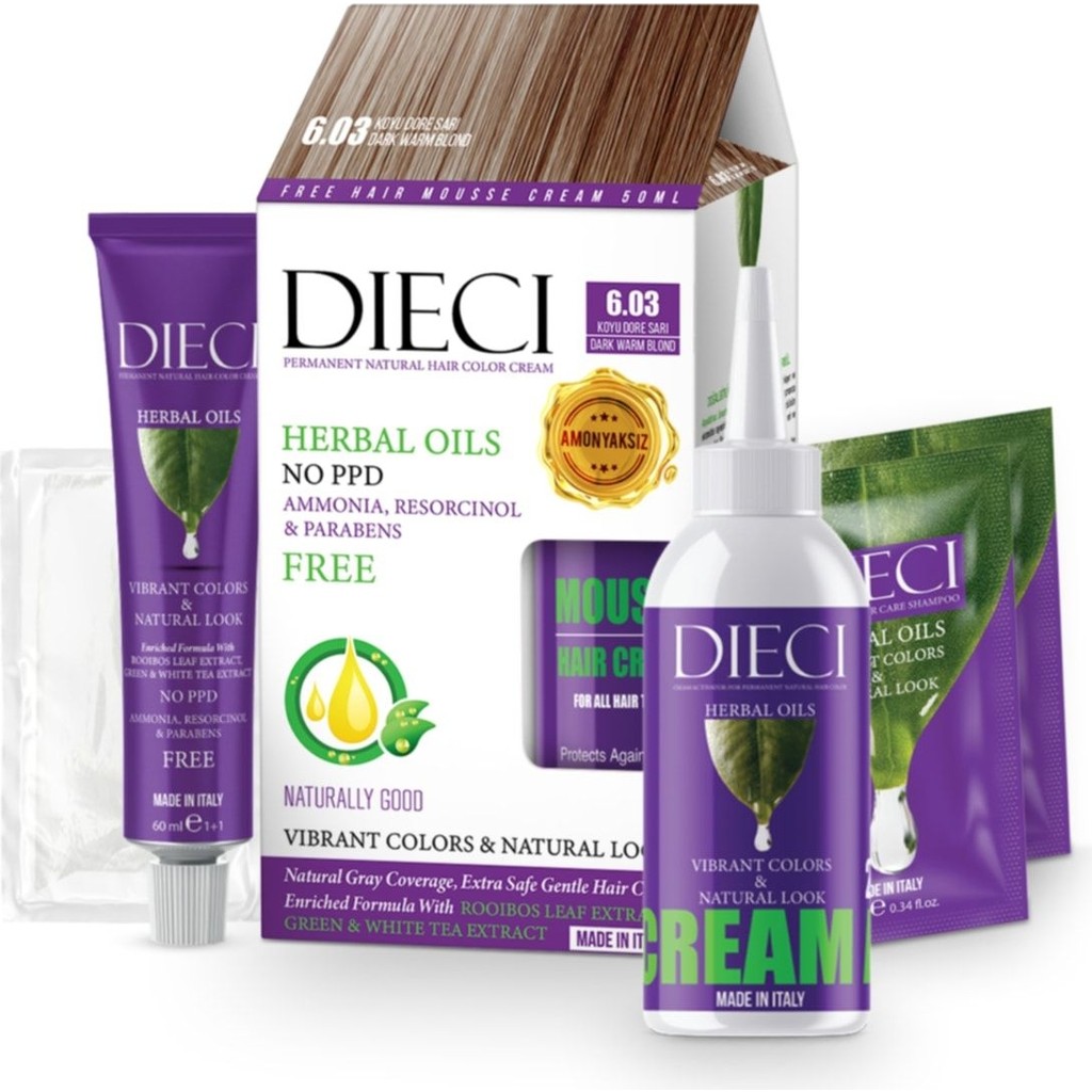 DIECI Amonyaksız Kit Saç Boyası 6.03 Koyu Dore Sarı Saç Boyası Fiyatı