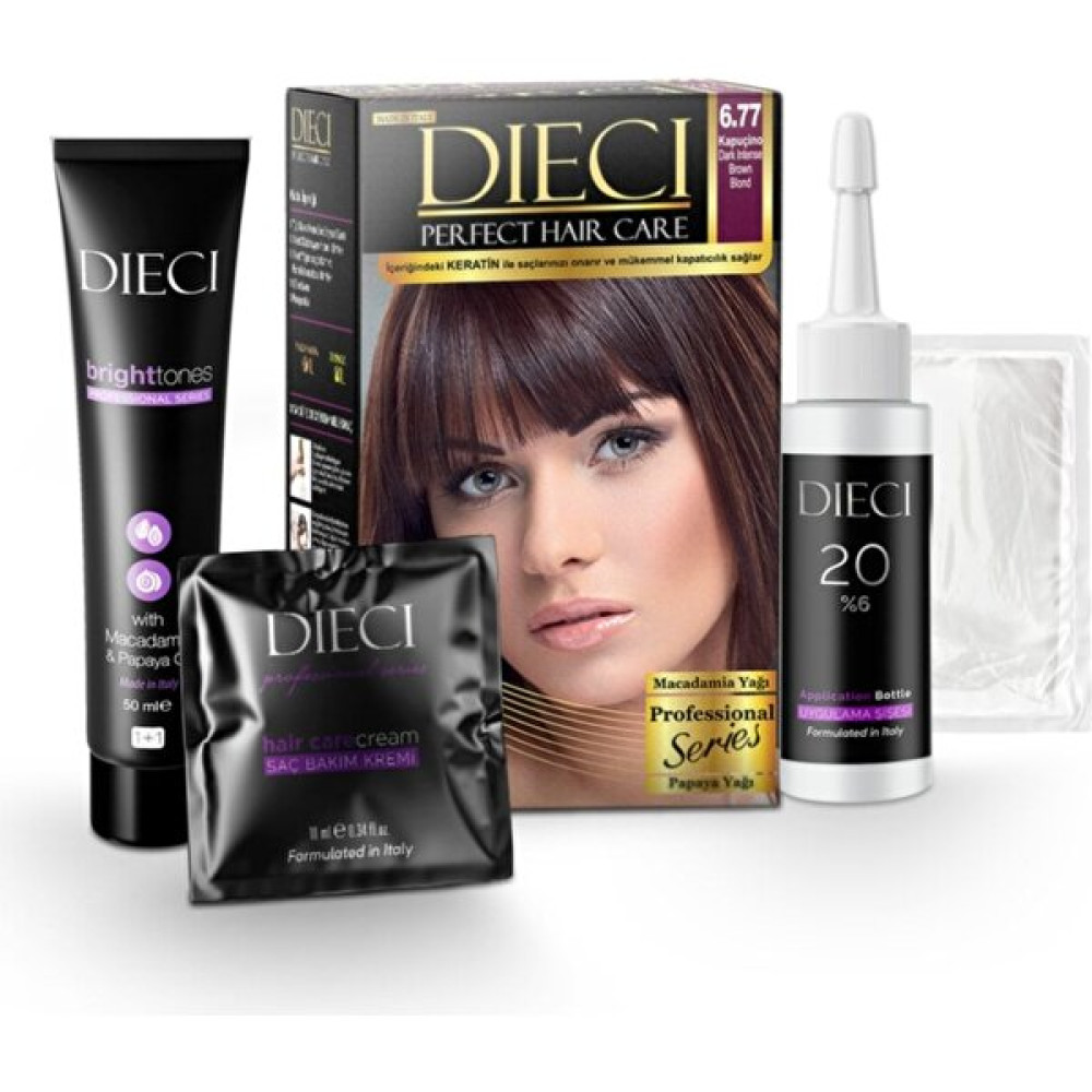 DIECI Kit Saç Boyası 6.77 Cappuccino Dark Intense Brown Blond - 6.77 CAPPUCCİNO DARK İNTENSE BROWN BLOND Saç Boyası Fiyatı