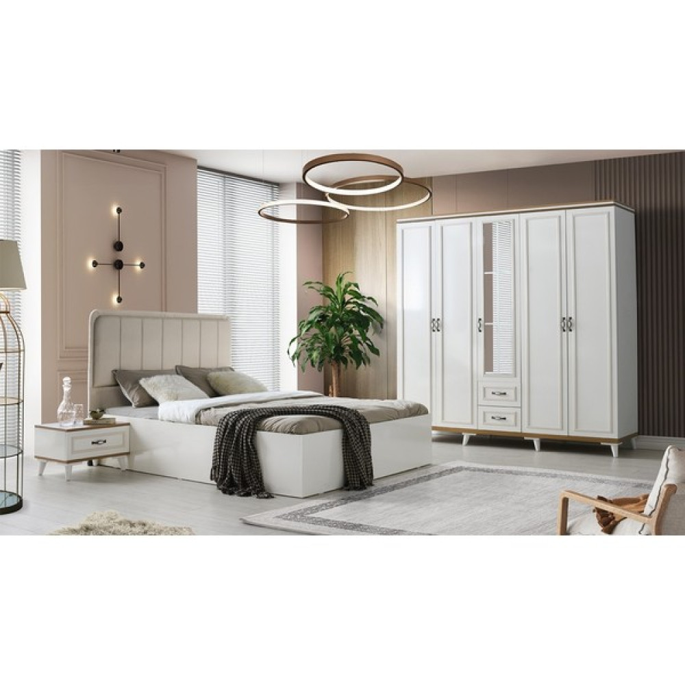 Diev Home Çınar Yatak Odası Tk - Ekru - Kahve Yatak Odası Takımı / Seti Fiyatı