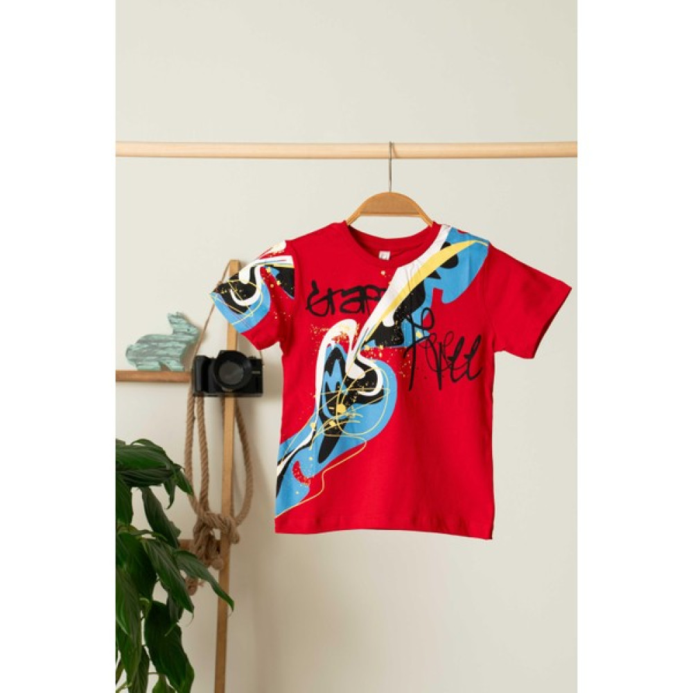 Difa Kids Grappy Baskılı Erkek Çocuk T-Shirt Erkek Çocuk T-shirt Fiyatı