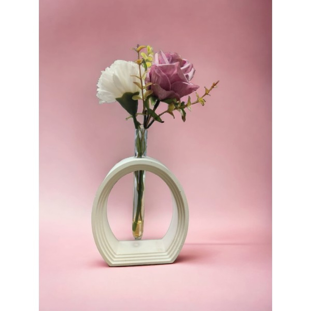 Digi Monster Elişi Hijyenik ve Eşsiz Masaüstü Modern ve Ölümsüz Vazo 15 cm x 13 cm x 4 cm - Bej Vazo Fiyatı