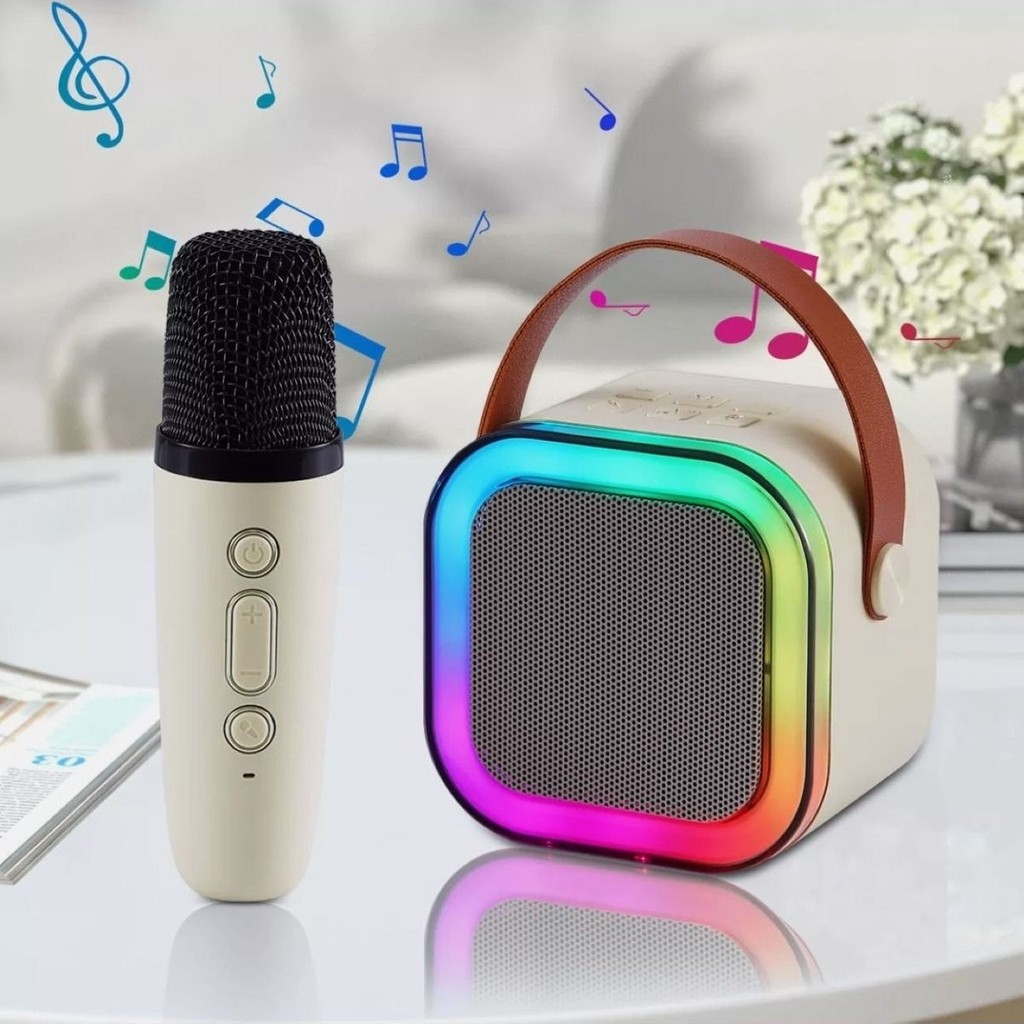 Digi Monster K12 Karaoke Makinesi | Taşınabilir Bluetooth Hoparlörlü |Tek Mikrofonlu| Eğlence Deneyimi - Gri Bluetooth Hoparlör Fiyatı