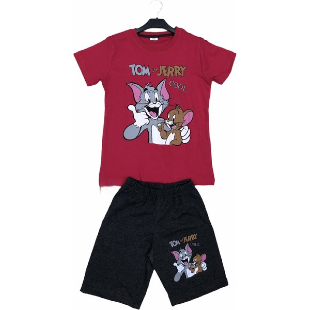 Dıgıl Kids Çocuk Penye Şortlu Takım Tom Jerry Kırmızı Erkek Çocuk Giyim Takımı Fiyatı