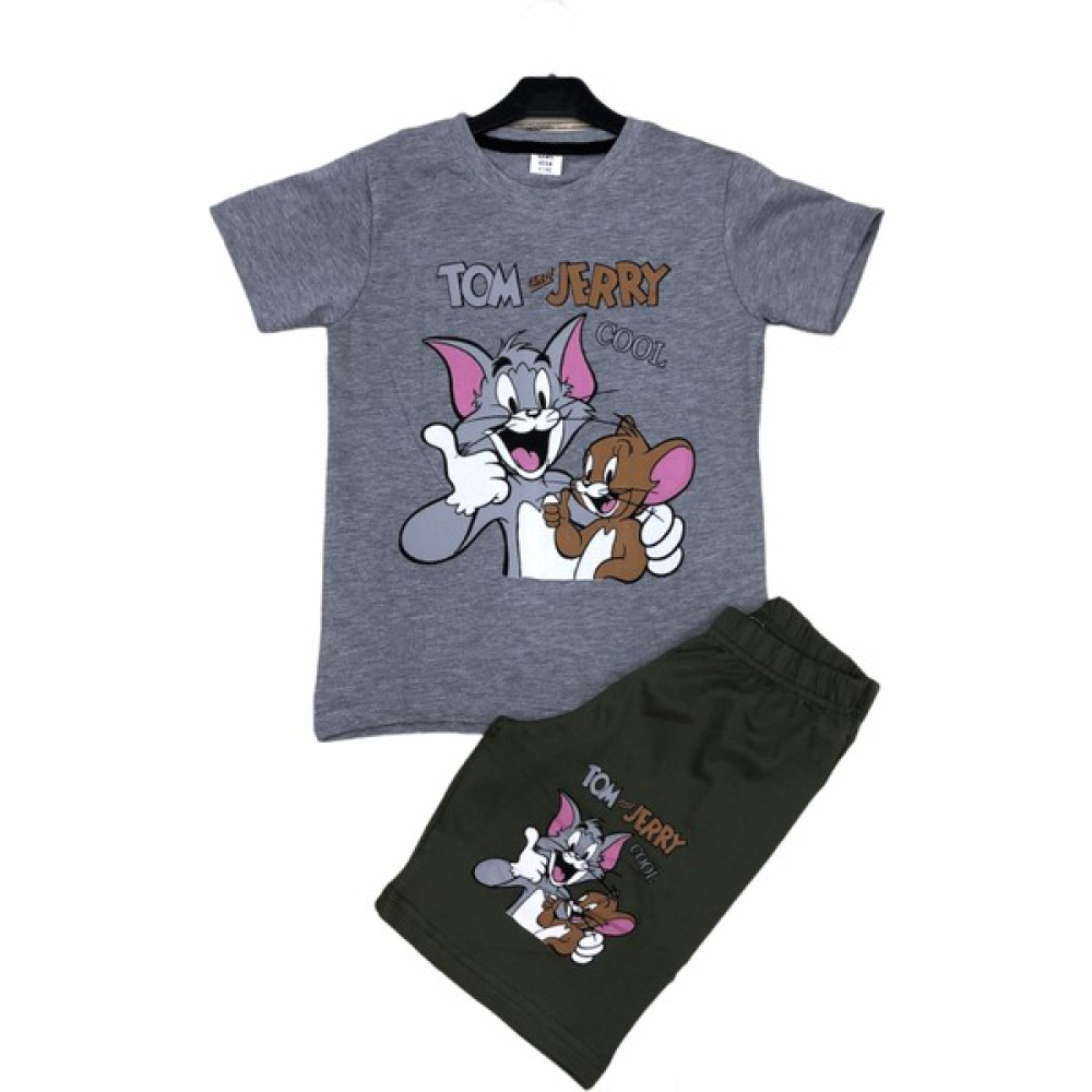 Dıgıl Kids Çocuk Şortlu Takım Penye Tom Jerry Gri Erkek Çocuk Giyim Takımı Fiyatı