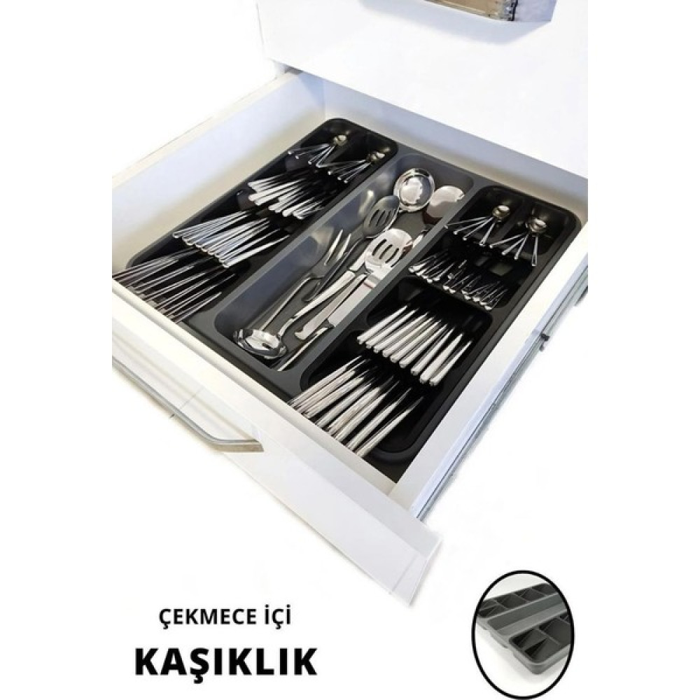 Digithome 11 Bölmeli Çekmece Içi Düzenleyici Kaşıklık Antrasit - BNM-0599 Pratik Mutfak Gereçleri Fiyatı