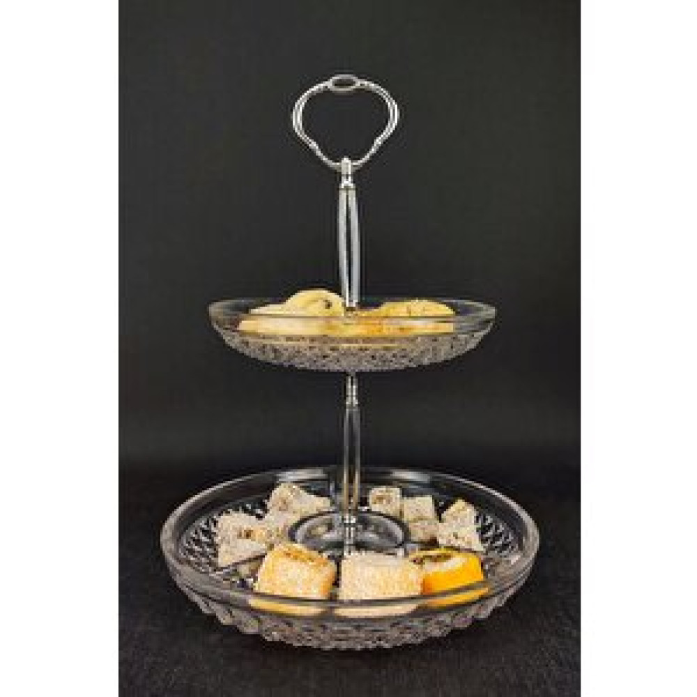 Digithome 2 Katlı Bölmeli Cam Sunumluk Kurabiyelik 26 Cm – Sn.kre.141 C1-1-288 Fincan / Bardak / Kahve Takımı Fiyatı