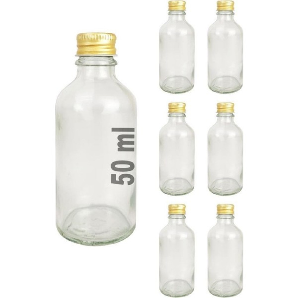 Digithome 6’lı 50 ml Gold Metal Kapaklı Cam Zencefil Shot Şişesi Söz Nişan Hediyelik Kolonya Şişesi Saklama Kapları Fiyatı
