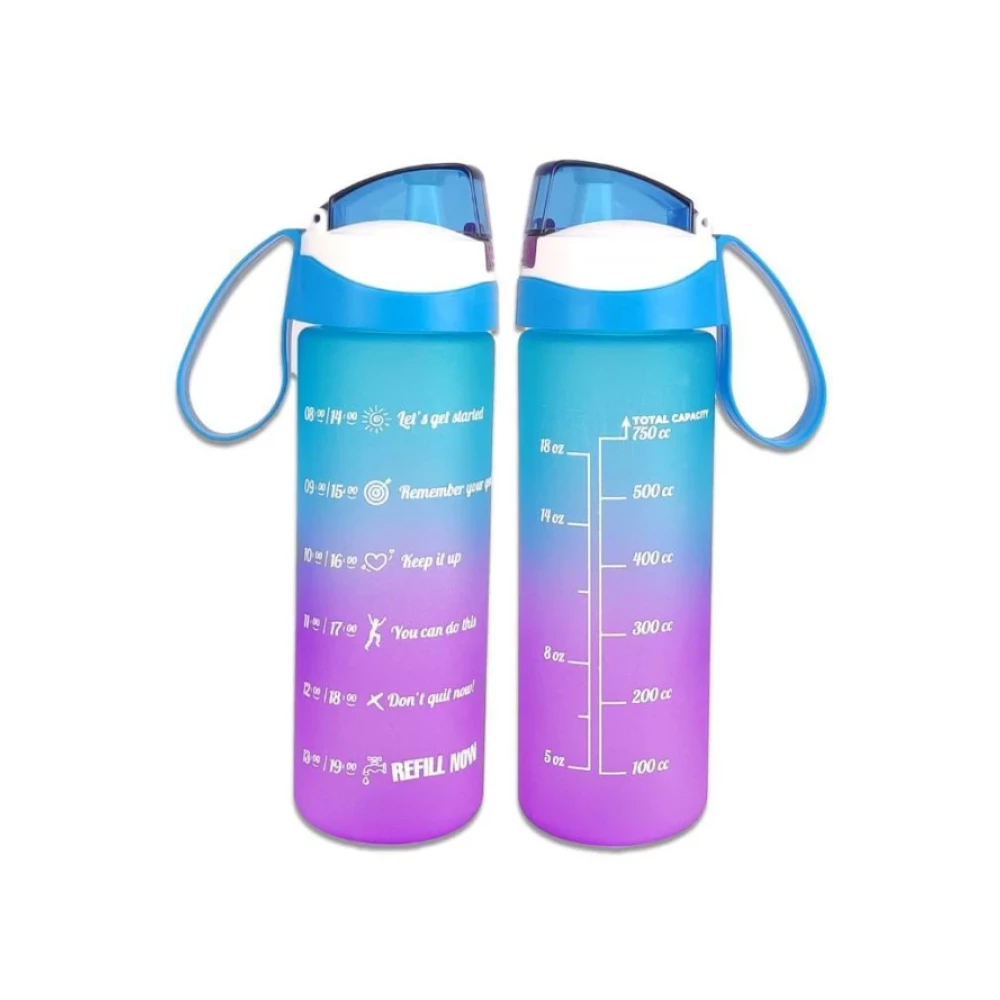 Digithome 750 Ml Cift Renk Olcu Baskili Motivasyon Saglikli Plastik Su Sisesi Mavi 161670-160 Çöp Kovaları Fiyatı