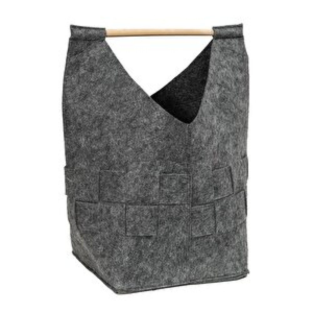 Digithome Felted Keçe Örgülü Ahşap Saplı Sepet Gri 45x26x26 - 105307 Eşya Saklama Kutusu Fiyatı