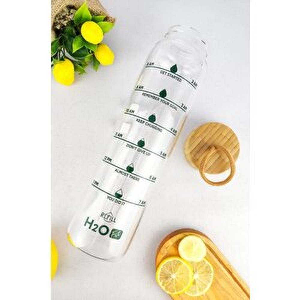 Digithome H2O Fit Bambu Kapaklı Cam Matara 1000 Ml Matara Fiyatı
