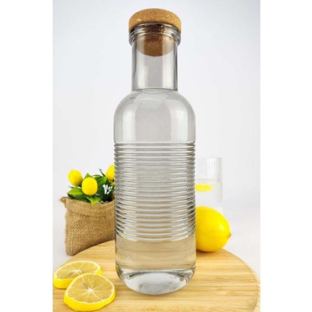 Digithome H2O Mantar Kapaklı Cam Su Şişesi Başucu Sürahisi 1000 ml Gri - 1 lt Sürahi Fiyatı