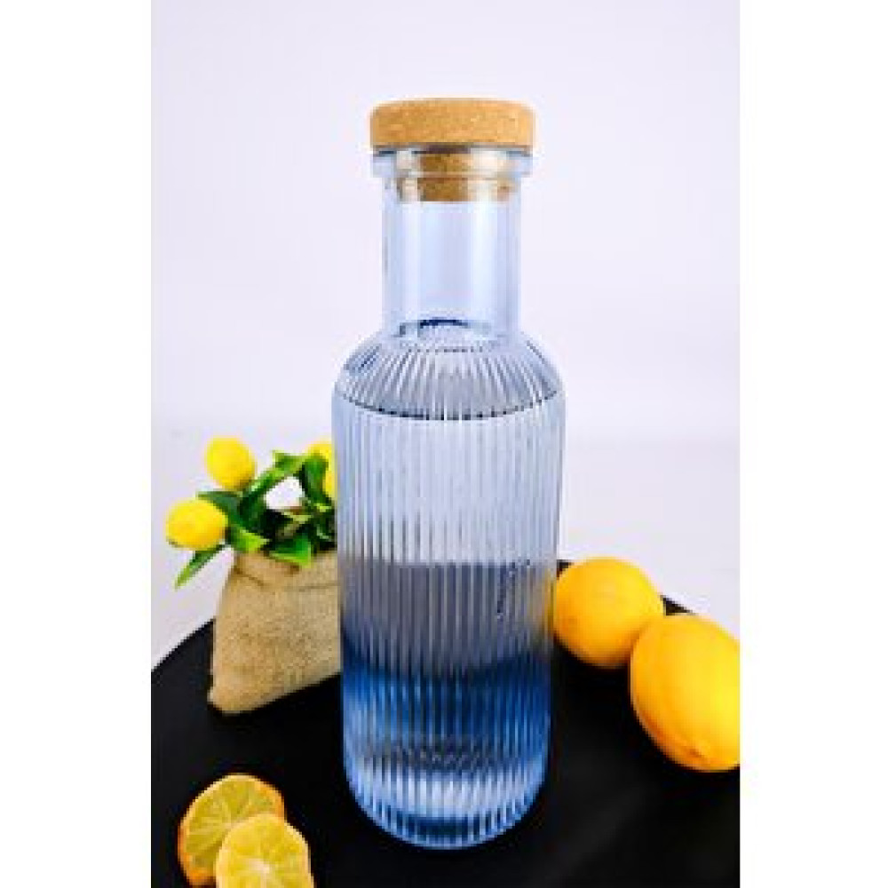 Digithome H2o Mantar Kapaklı Cam Su Şişesi Başucu Sürahisi 1000 Ml Mavi - H2o89104 C1-1-18 Sürahi Fiyatı