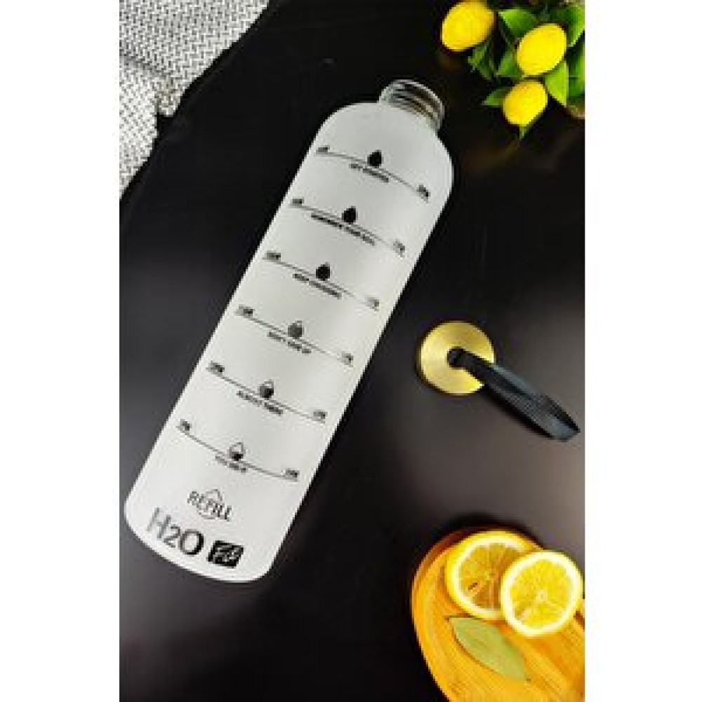 Digithome H2o Motivasyon Cam Matara Su Şişesi 1000 Cc Beyaz Matara Fiyatı
