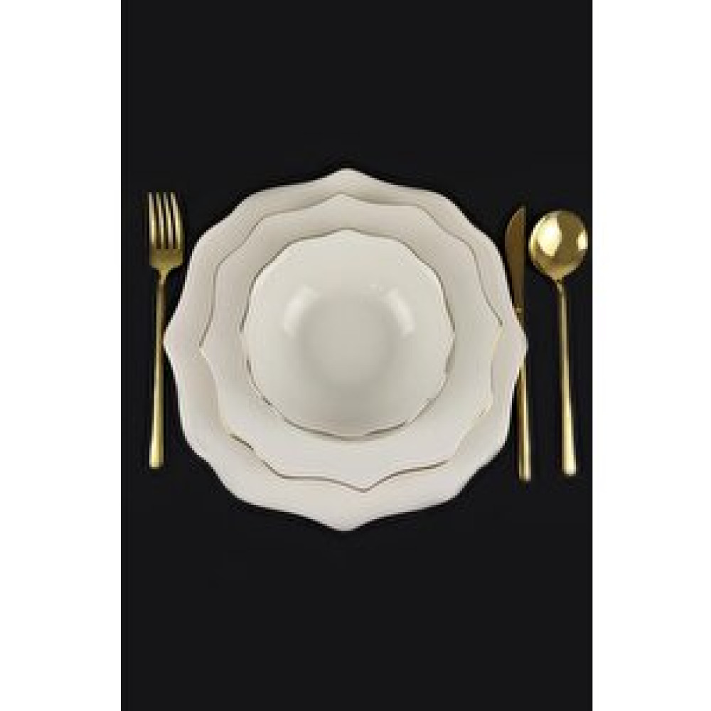 Digithome İpek Pure Gold 24 Parça Porselen Yemek Takımı Yaldızlı - Sr-24 - 60550 Yemek Takımı Fiyatı