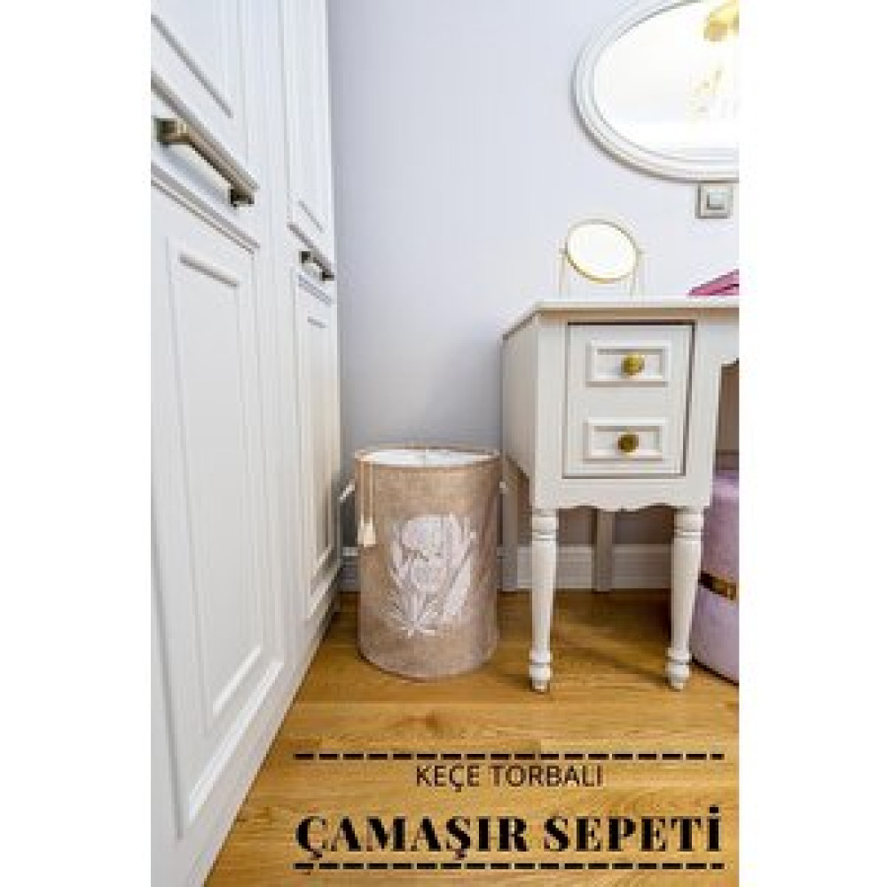 Digithome Keçe Torbalı Çamaşır Sepeti 50x35x35 Cm - Kahverengi Çamaşır Sepeti Fiyatı