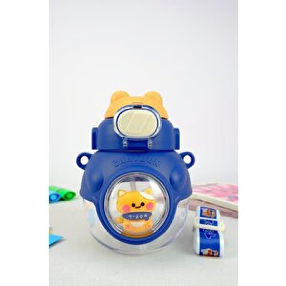 Digithome Kedi Desenli Askılı Sağlıklı Polikarbon Matara Suluk 900 Ml Lacivert – H2o76040 C1-1-18 Matara Fiyatı