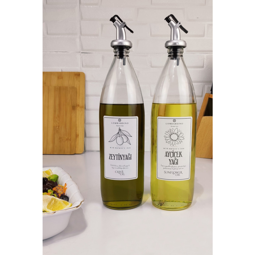 Digithome Lombardino Vetro 2li Zeytinyağı Ve Sıvıyağ Şişesi Yağdanlık 1000 ml Sh-003 C320.016 Mutfak Gereçleri Fiyatı