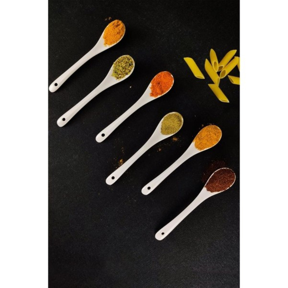 Digithome Porselen Çay Kaşığı Reçel ve Sos Kaşığı 13 cm Beyaz 6'lı Çatal / Kaşık / Bıçak Takımları Fiyatı