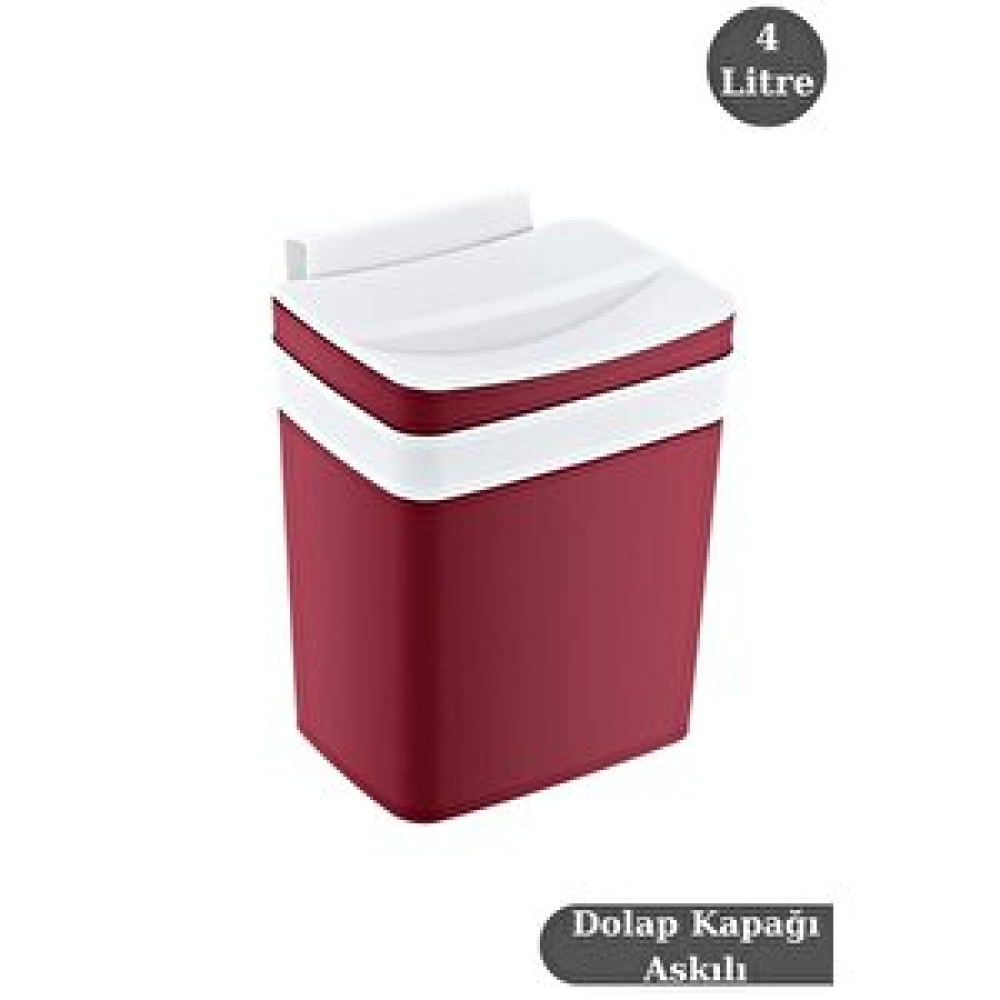Digithome Soft Dolap Kapağı Askılı Çöp Kovası 4 Lt Kırmızı - 191-01 Çöp Kovaları Fiyatı