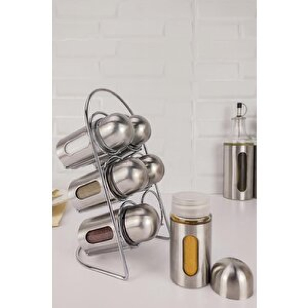 Digithome Standlı 6'lı Metal Baharatlık Seti – Cam-433 Baharat Setleri & Baharatlıklar Fiyatı