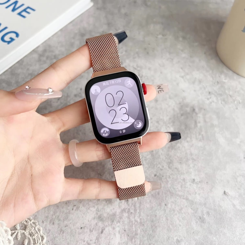Digizone Huawei Fit 3 Uyumlu Metal Hasır Kordon - Rose Cep Telefonu Fiyatı