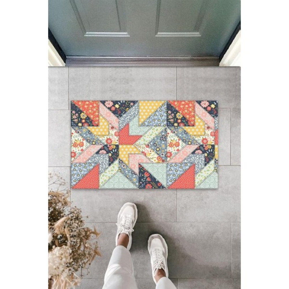 Diji Baby Dijital Patchwork Şekilli Çok Renkli Kapı Paspası Dış Mekan Paspas K-3105 - 45 x 70 cm Paspas Fiyatı
