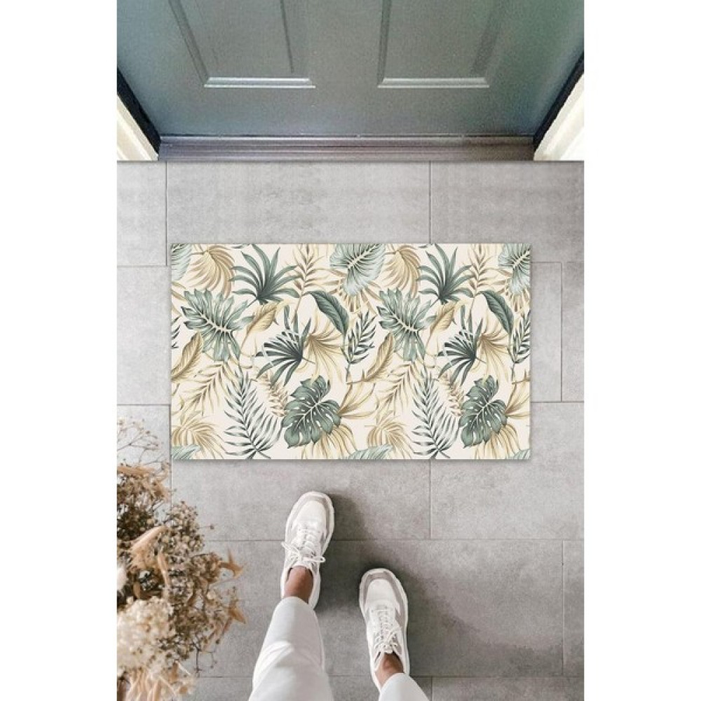 Diji Baby Dijital Yaprak Açık Kahve Kapı Paspası Dış Mekan Paspas K-3051 - 45 x 70 cm - Renkli Paspas Fiyatı