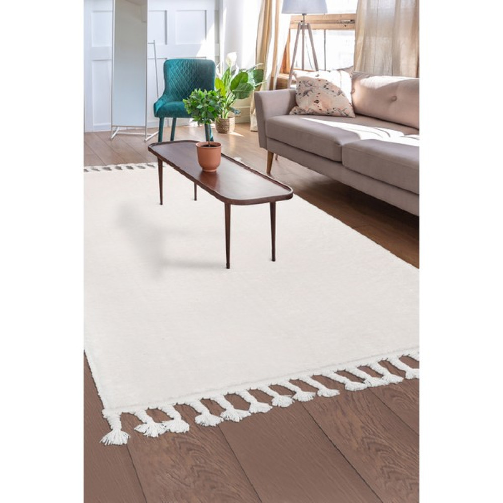 Diji Dekor Dijidekor Açık Vizon-Krem Post Dokuma Halı Saçaklı Peluş Yumuşacık Kaymaz Antibakteriyel 40X60 - 40 x 60 cm - Vizon Salon Halısı Fiyatı
