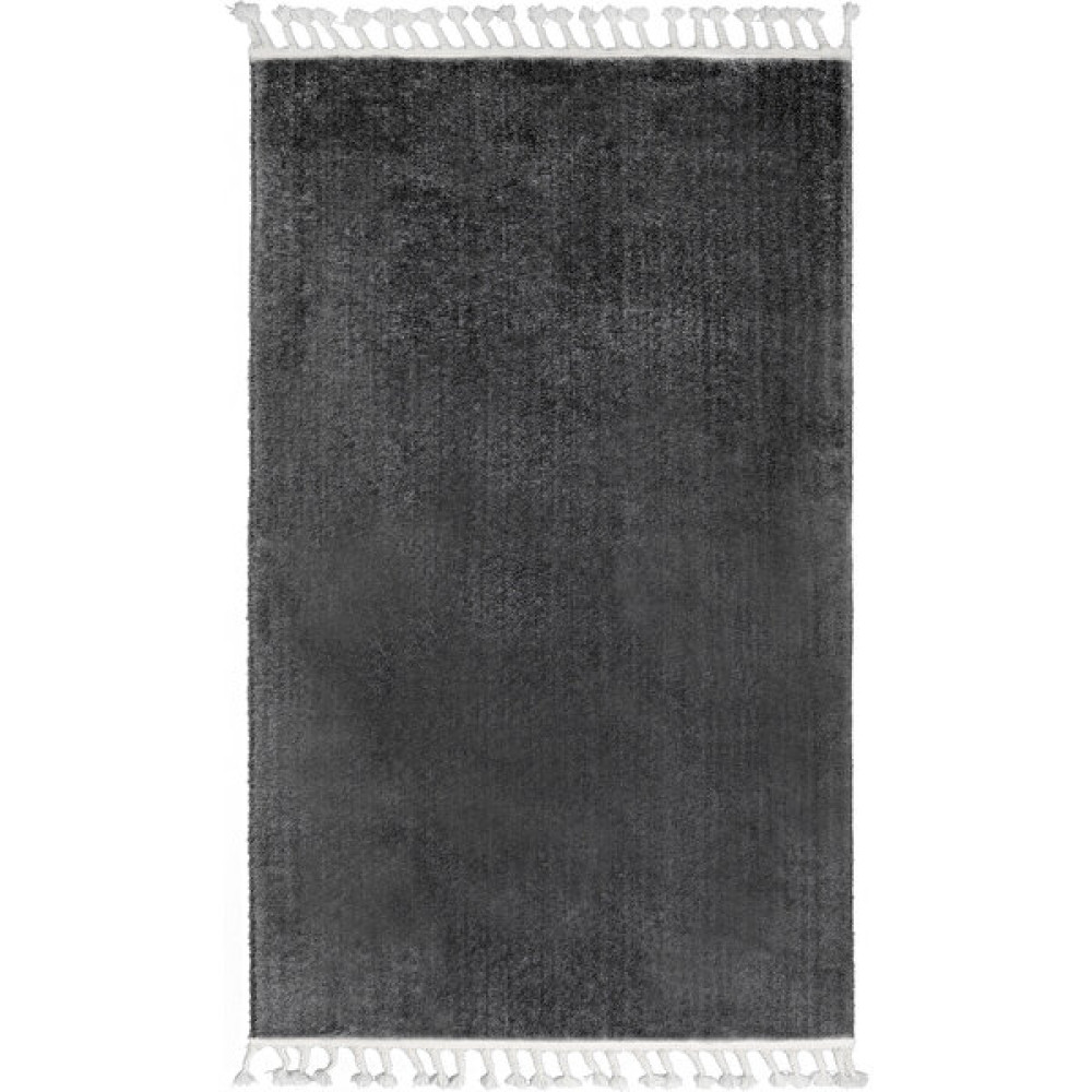 Diji Dekor Dijidekor Koyu Gri Post Dokuma Halı Saçaklı Peluş Yumuşacık Kaymaz Antibakteriyel 40X60 - 40 x 60 cm Salon Halısı Fiyatı