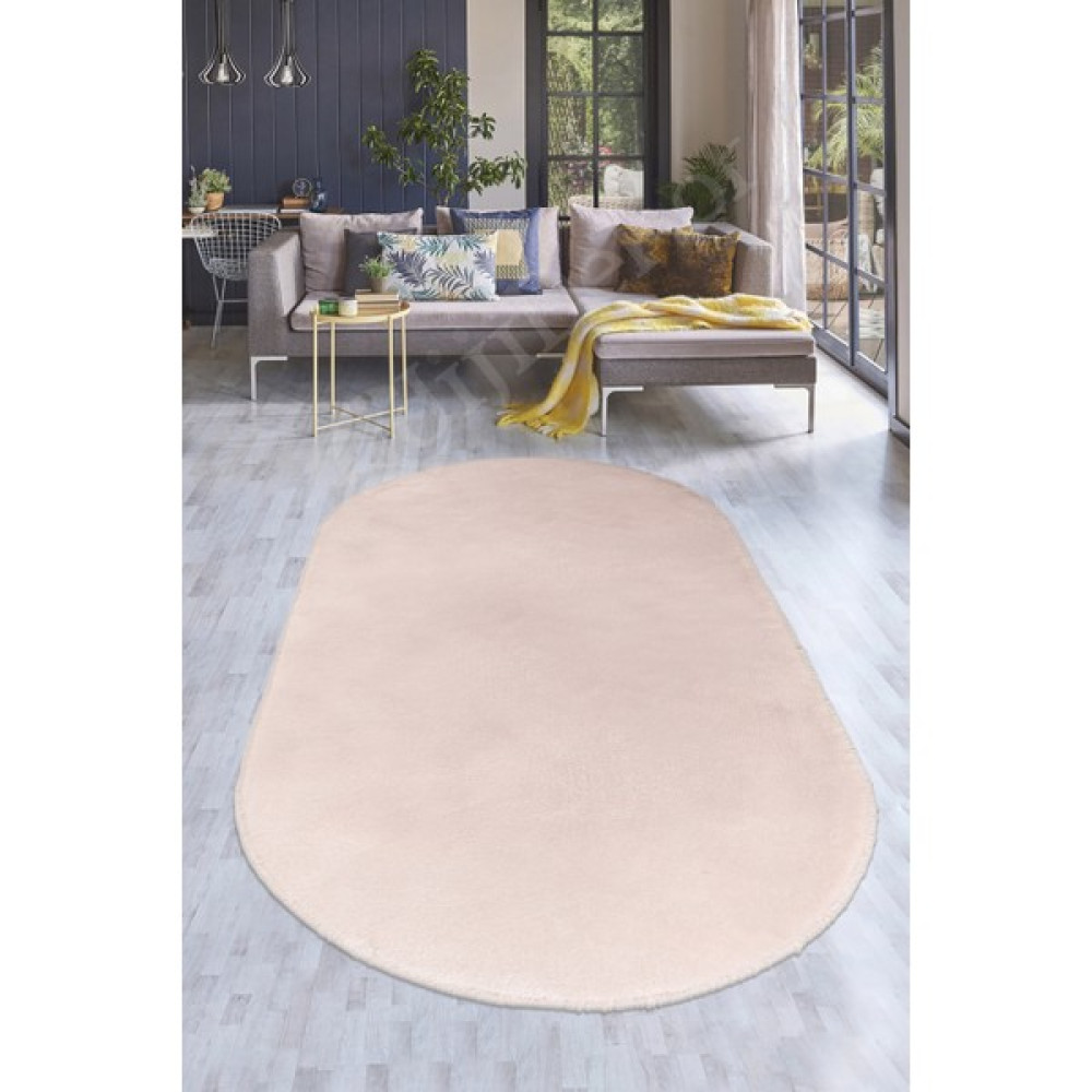 Diji Dekor Pembe Oval Post Dokuma Halı Peluş Yumuşacık Antibakteriyel Çocuk Mutfak Salon Halısı - 40 x 60 cm Salon Halısı Fiyatı