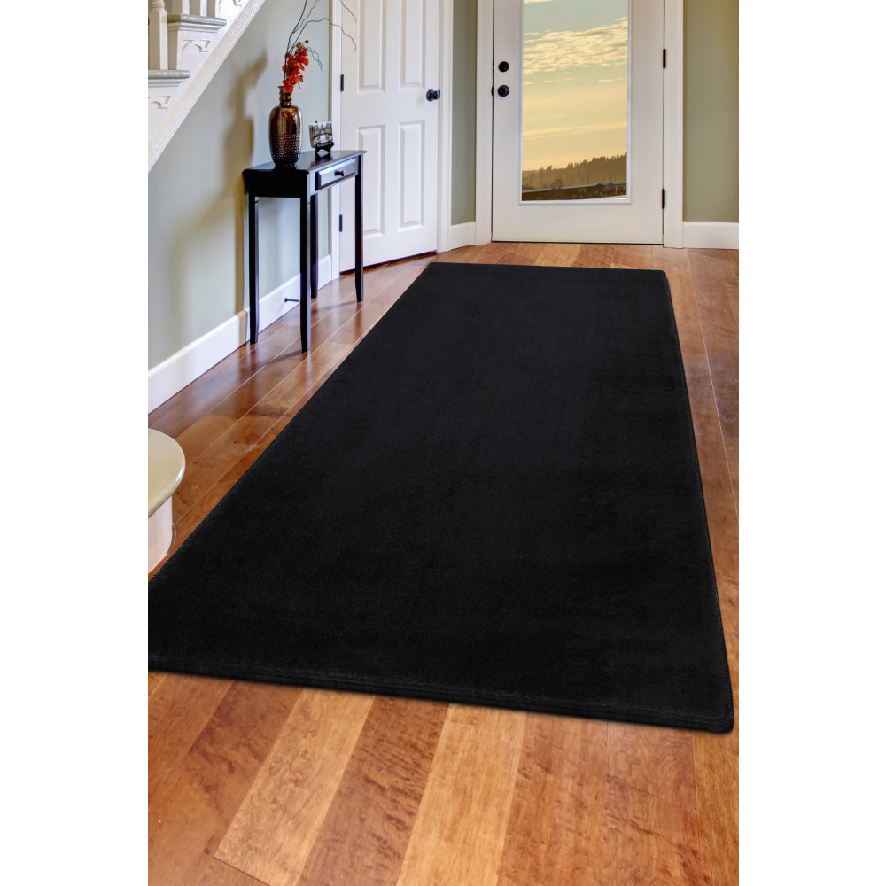 Dijidekor Siyah Post Dokuma Halı Peluş Yumuşacık Kaymaz Antibakteriye (60X100)+(50X60) Beden Kilim Fiyatı
