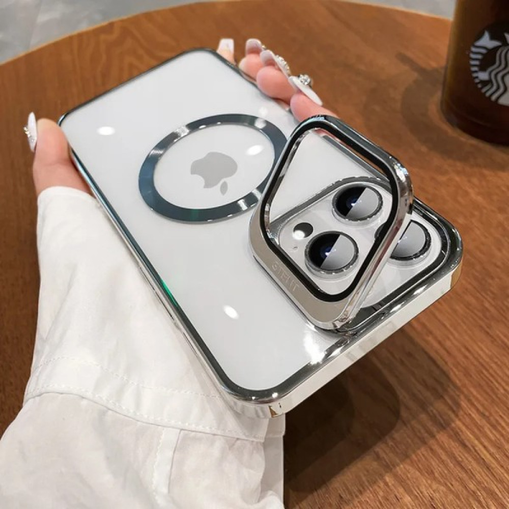Dijimedia Apple iPhone 15 Kılıf Kamera Korumalı Magsafe Özellikli Standlı Klon Kapak Gri Cep Telefonu Kılıfı Fiyatı
