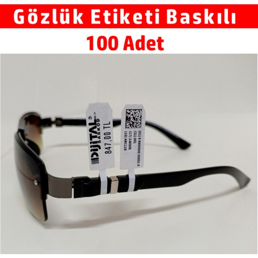 Dijital Barkod Gözlük Etiketi, Kablo Etiketi, Takı Etiketi, Baskılı Pp Opak 12X95MM - 100 Adet Barkod Okuyucular Fiyatı