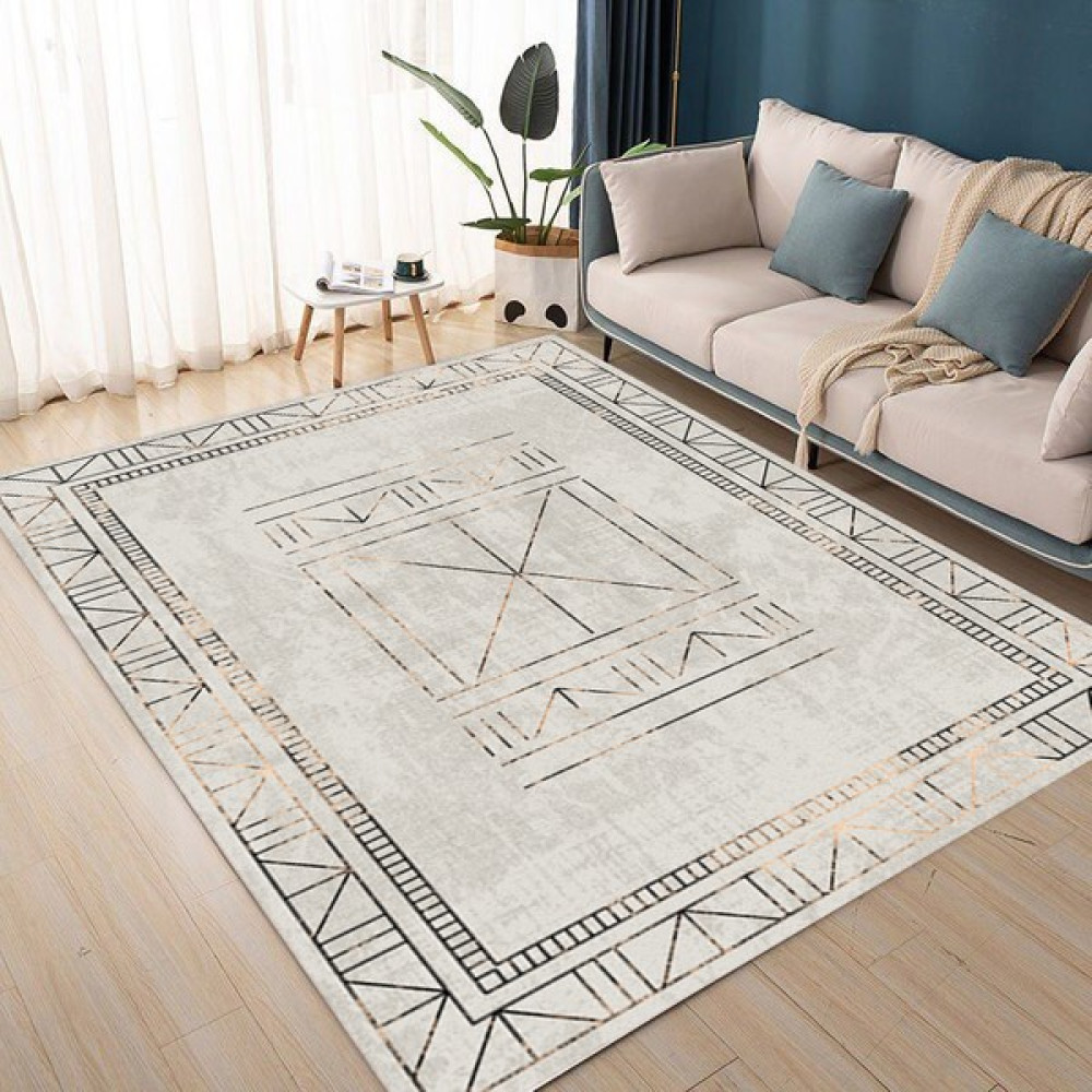 Dijital Baskı Yıkanabilir Kaymaz Taban Salon Mutfak Koridor Halısı Bej HT399 - 40 x 60 cm Salon Halısı Fiyatı