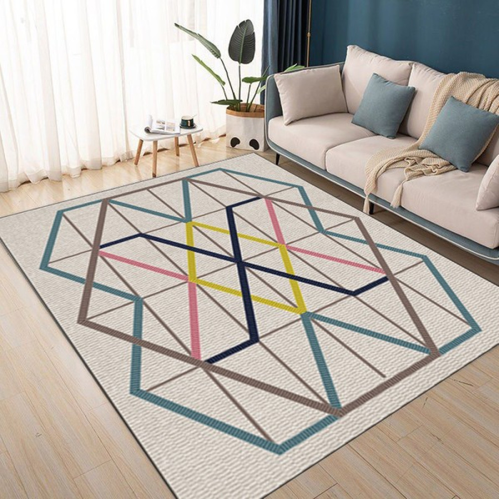 Dijital Baskı Yıkanabilir Kaymaz Taban Salon Mutfak Koridor Halısı Bej HY818 - 40 x 60 cm Salon Halısı Fiyatı