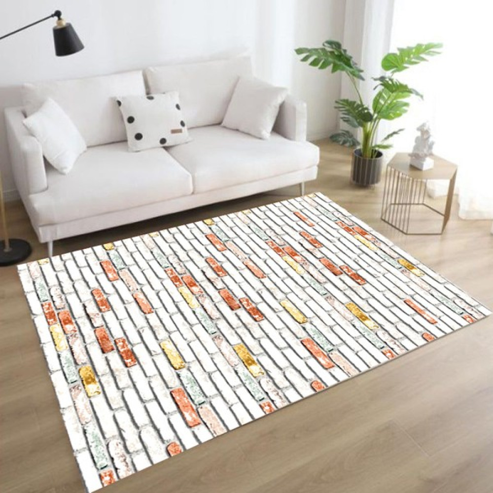 Dijital Baskı Yıkanabilir Kaymaz Taban Salon Mutfak Koridor Halısı Krem HT331 - 40 x 60 cm Salon Halısı Fiyatı