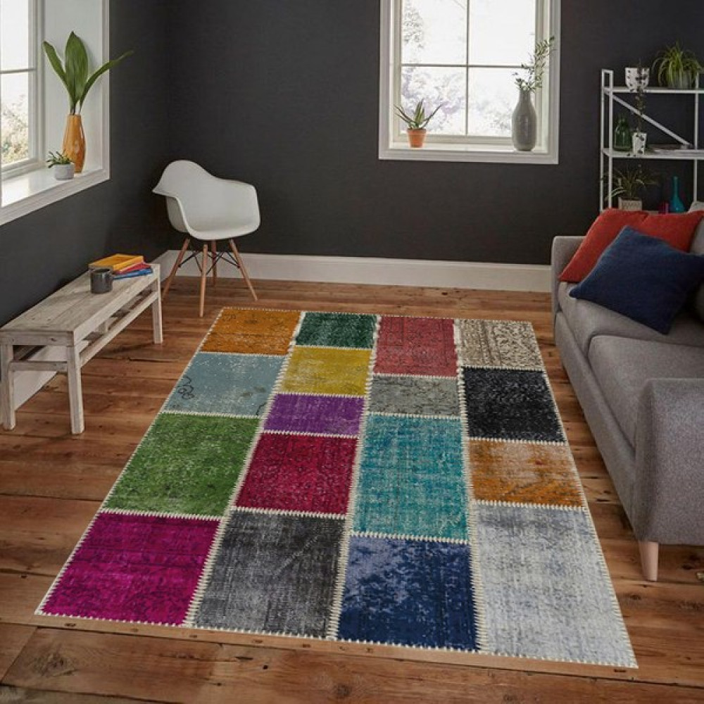 Dijital Baskı Yıkanabilir Kaymaz Taban Salon Mutfak Koridor Halısı Renkli HT1246 - 40 x 60 cm Salon Halısı Fiyatı