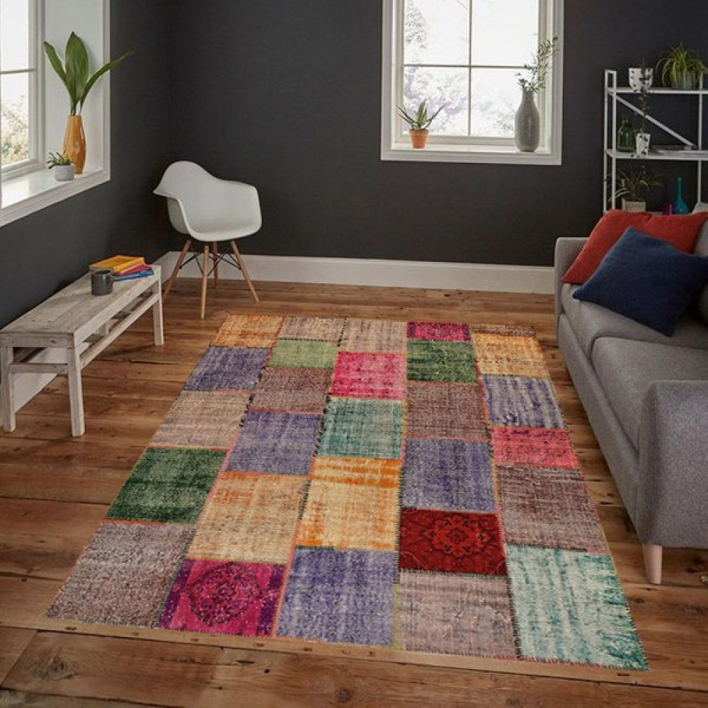 Dijital Baskı Yıkanabilir Kaymaz Taban Salon Mutfak Koridor Halısı Renkli HT1248 - 180 x 280 cm Salon Halısı Fiyatı
