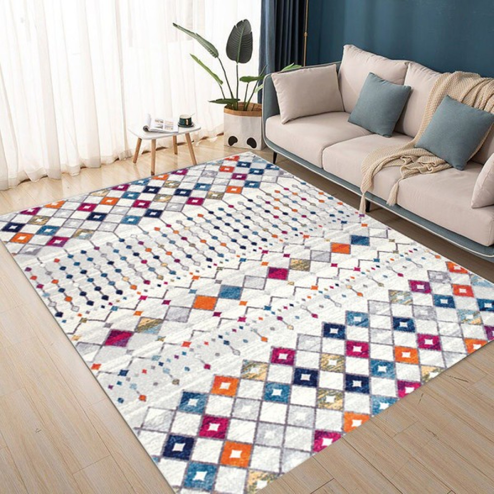 Dijital Baskı Yıkanabilir Kaymaz Taban Salon Mutfak Koridor Halısı Renkli HT1516 - 40 x 60 cm Salon Halısı Fiyatı