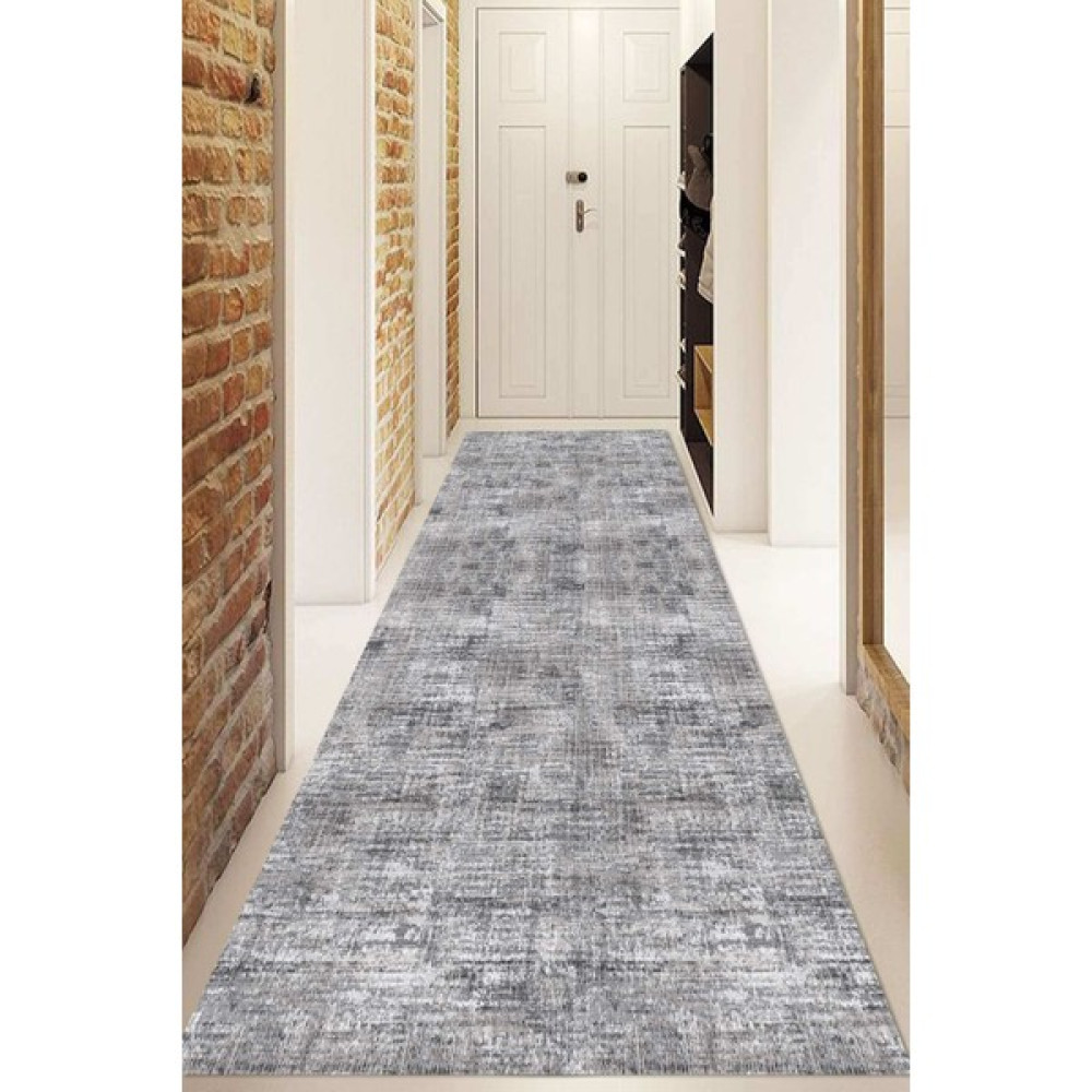 Dijital Baskılı Kaymaz Taban Yıkanabilir Modern Yolluk ve Koridor Halısı NDU-HT-565 - 40 x 60 cm - Gri Yolluk Fiyatı
