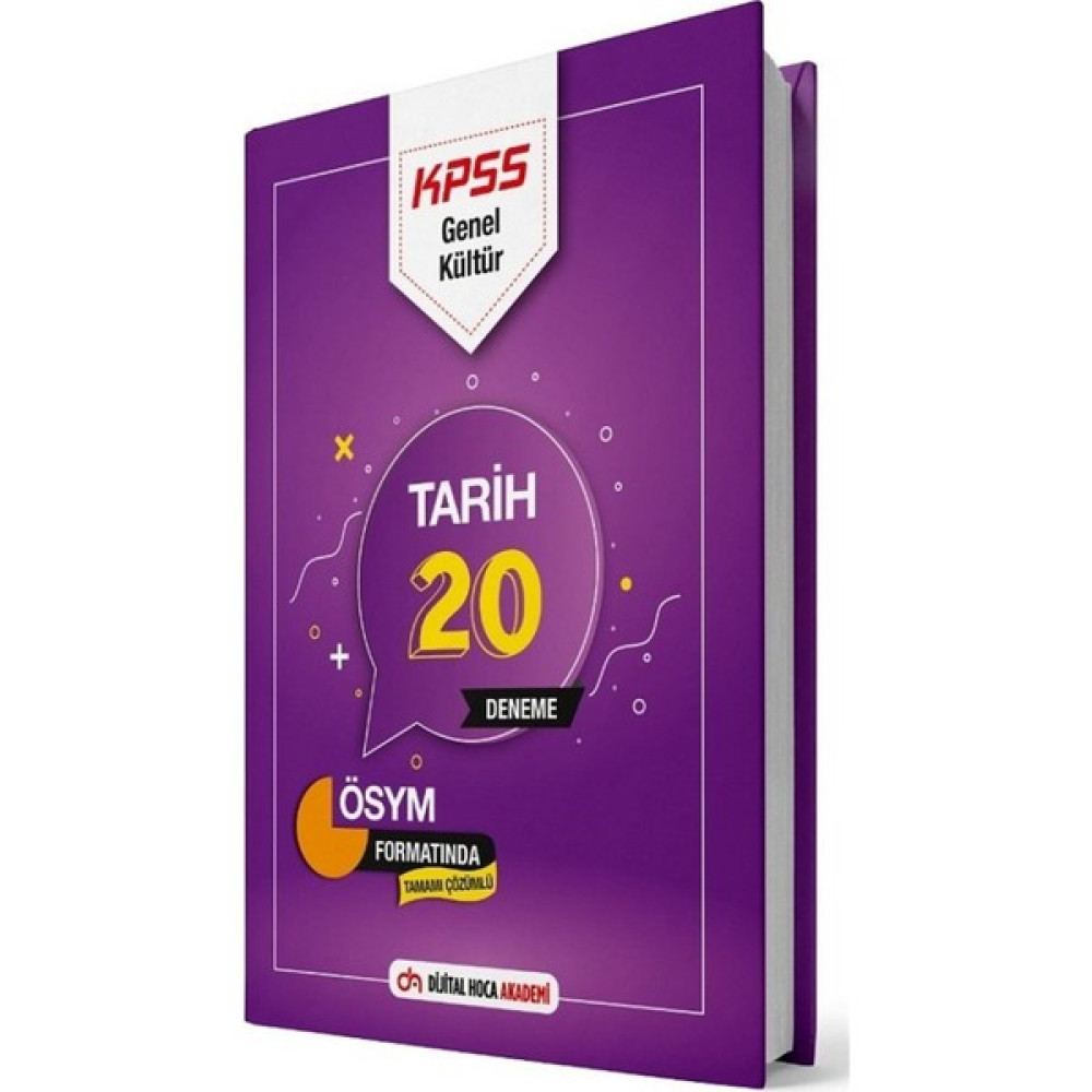 Dijital Hoca 2021 KPSS Tarih 20 Deneme Çözümlü Ders Sınav Kitapları Fiyatı