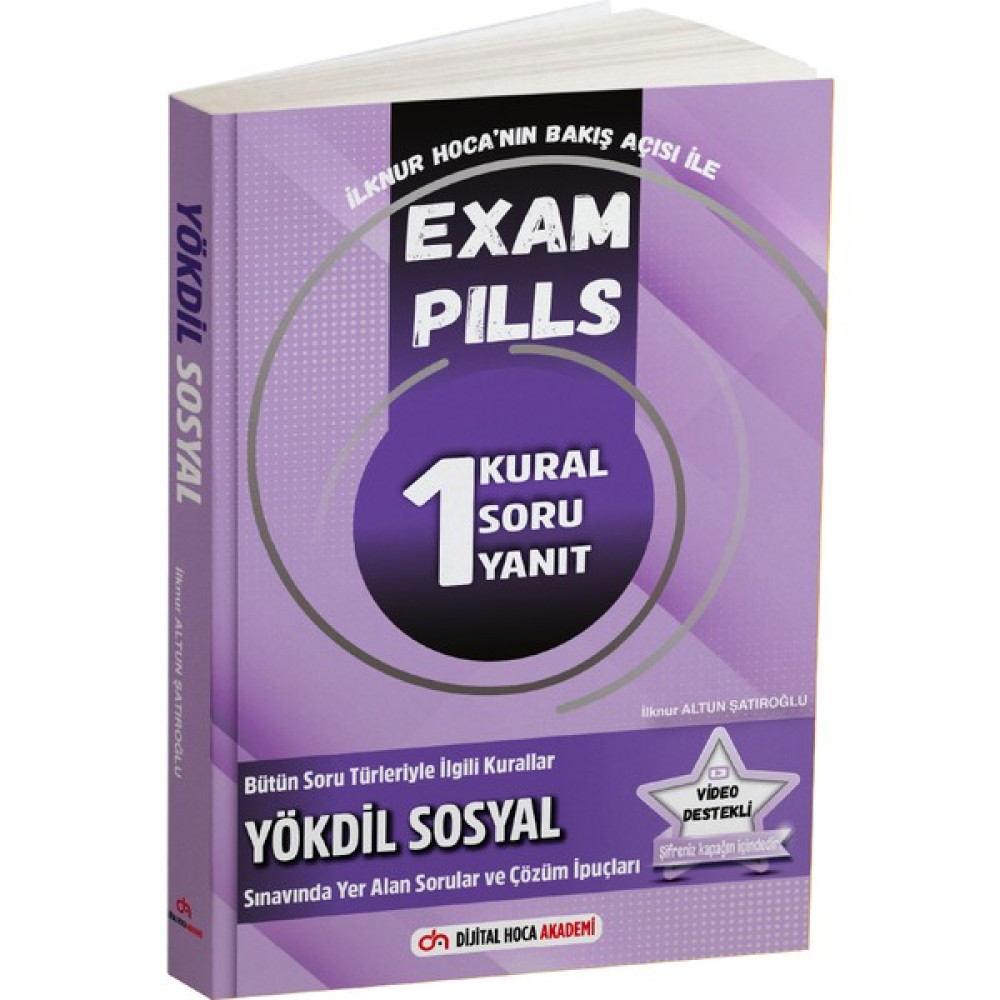 Dijital Hoca Akademi YÖKDİL Sosyal Exam Pılls 1 Kural Soru Yanıt YDS Fiyatı