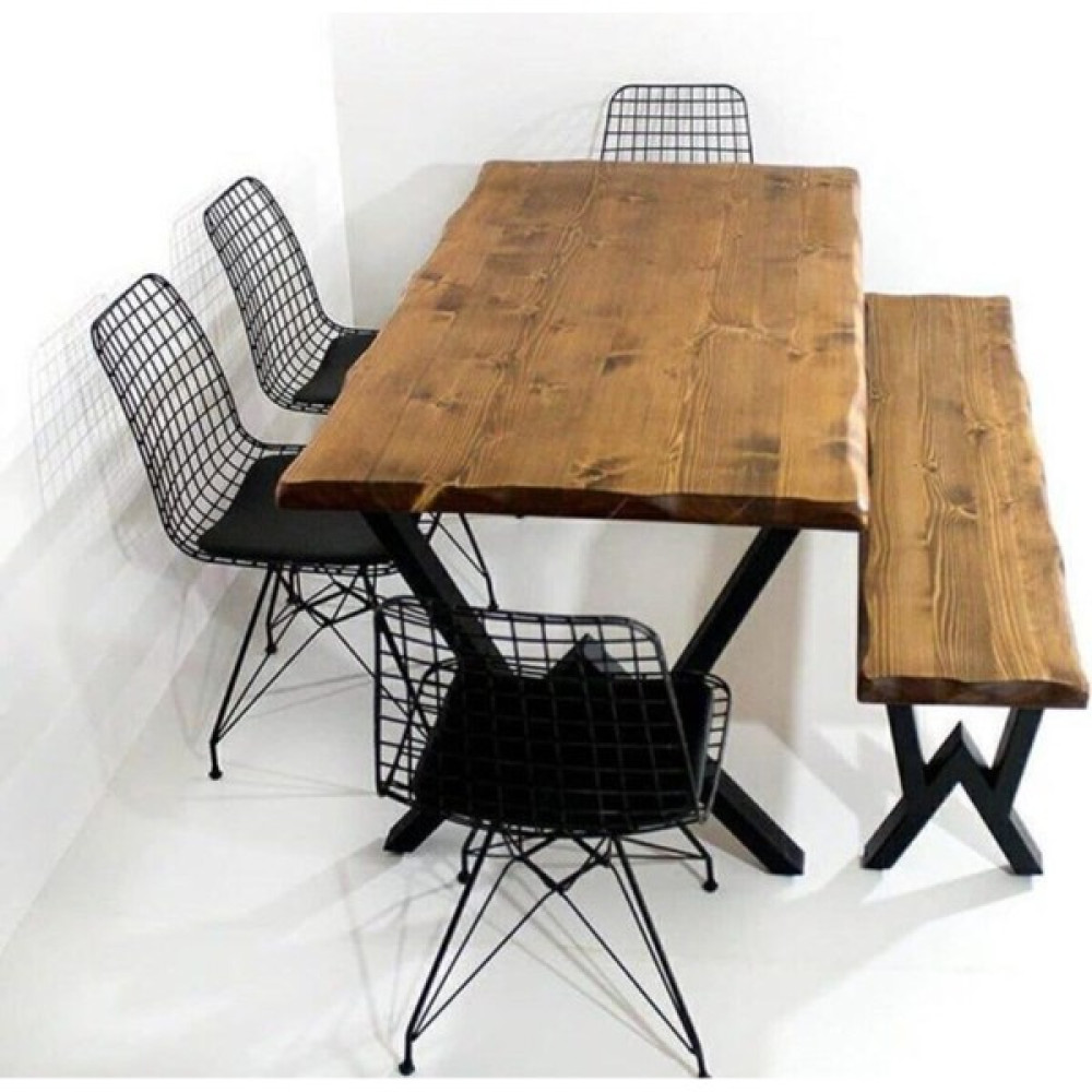 Diken Store Ahşap Yemek Masası ve Bank Takımı 80X150 Pergel Sandalye Hariçtir Yemek & Mutfak Masası Fiyatı