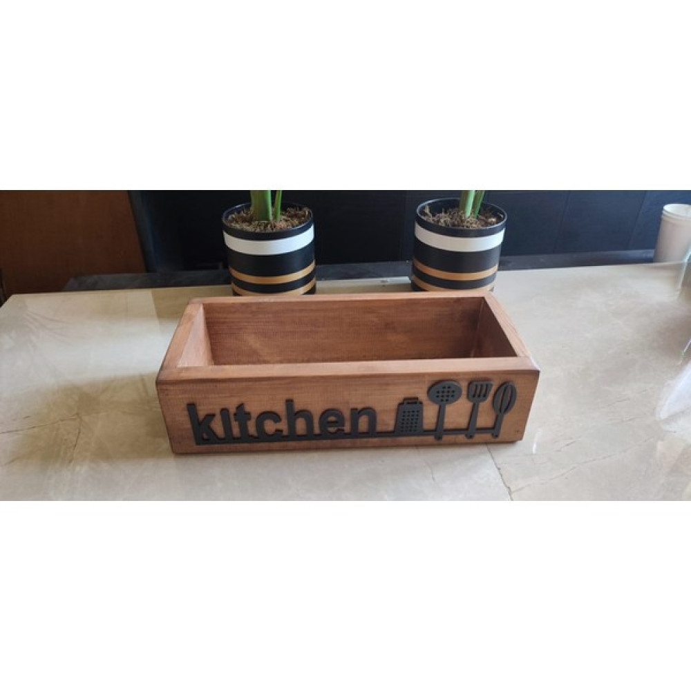 Diken Store Çok Amaçlı Ahşap Kutu Mutfak Banyo Düzenleyici Organizer Kalemlik - Kitchen - Ceviz Saklama Kapları Fiyatı