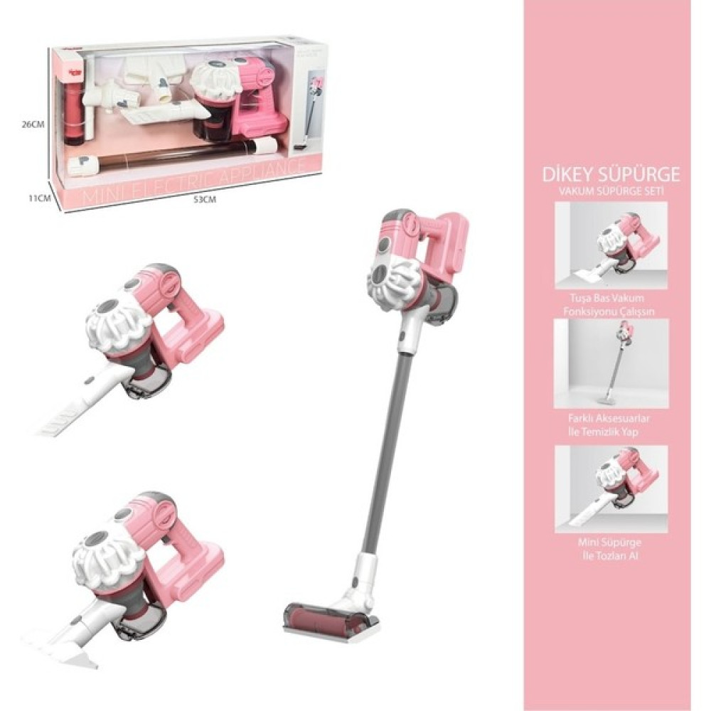 Dikey Elektrik Süpürgesi Pembe (3 In1 ) Ekranlı Kutu Eğitici Oyuncak Fiyatı