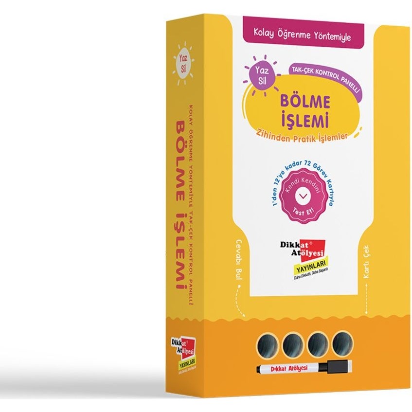 Dikkat Atölyesi Yayınları Bölme Kolay Öğrenme Yöntemiyle Yaz Sil Bölme Işlemi Oyunu Eğitici Oyuncak Fiyatı