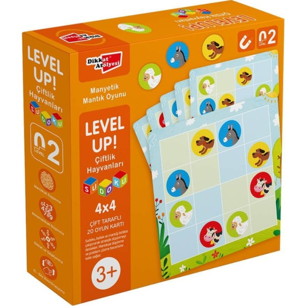 Dikkat Atölyesi Yayınları Levelup! 2 - Çiftlik Hayvanları Sudoku - Turuncu Çocuk Oyuncağı Fiyatı