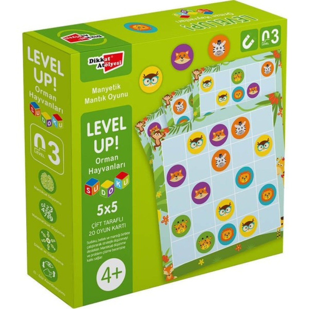 Dikkat Atölyesi Yayınları Levelup! 3 - Orman Hayvanları Sudoku - Yeşil Çocuk Oyuncağı Fiyatı