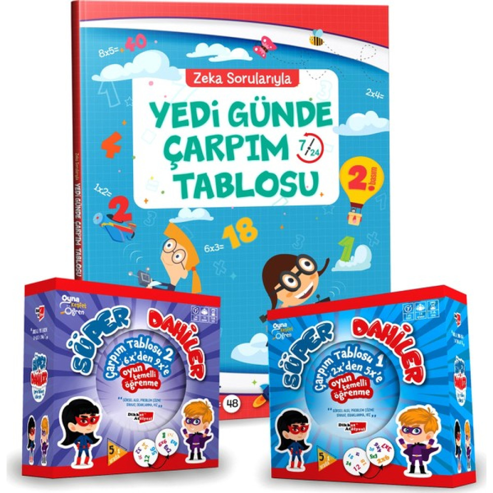 Dikkat Atölyesi Yayınları Süper Dahiler Çarpım Tablosu Seti Okul Öncesi Eğitici & Öğretici Kitaplar Fiyatı