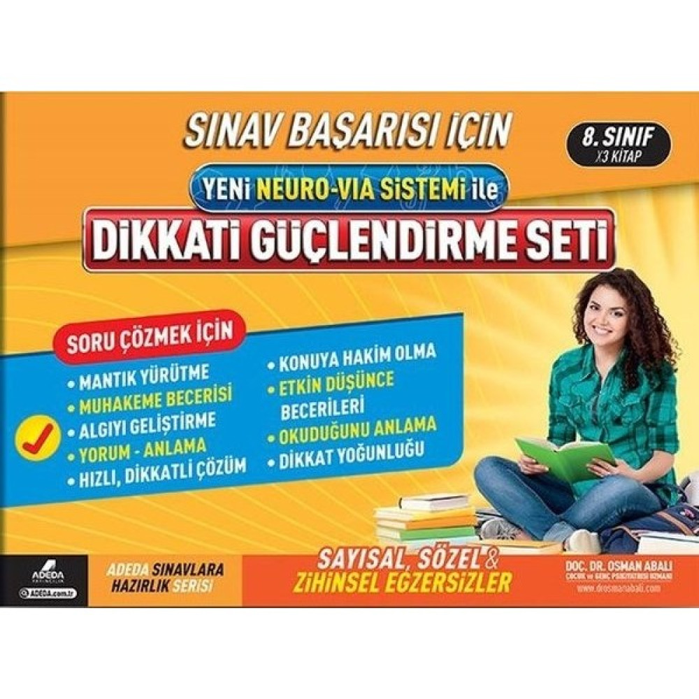 Dikkati Güçlendirme Seti 8. Sınıf Sınavlara Hazırlık Serisi Yeni Neurovia Sistemi İle - Osman Abalı Zihinsel Gelişim Kitapları Fiyatı